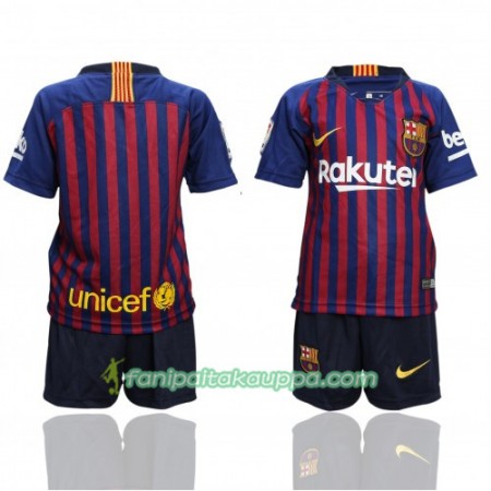 Jalkapallo Peliasut FC Barcelona Lasten Koti Pelipaita 2018-2019 Lyhythihainen